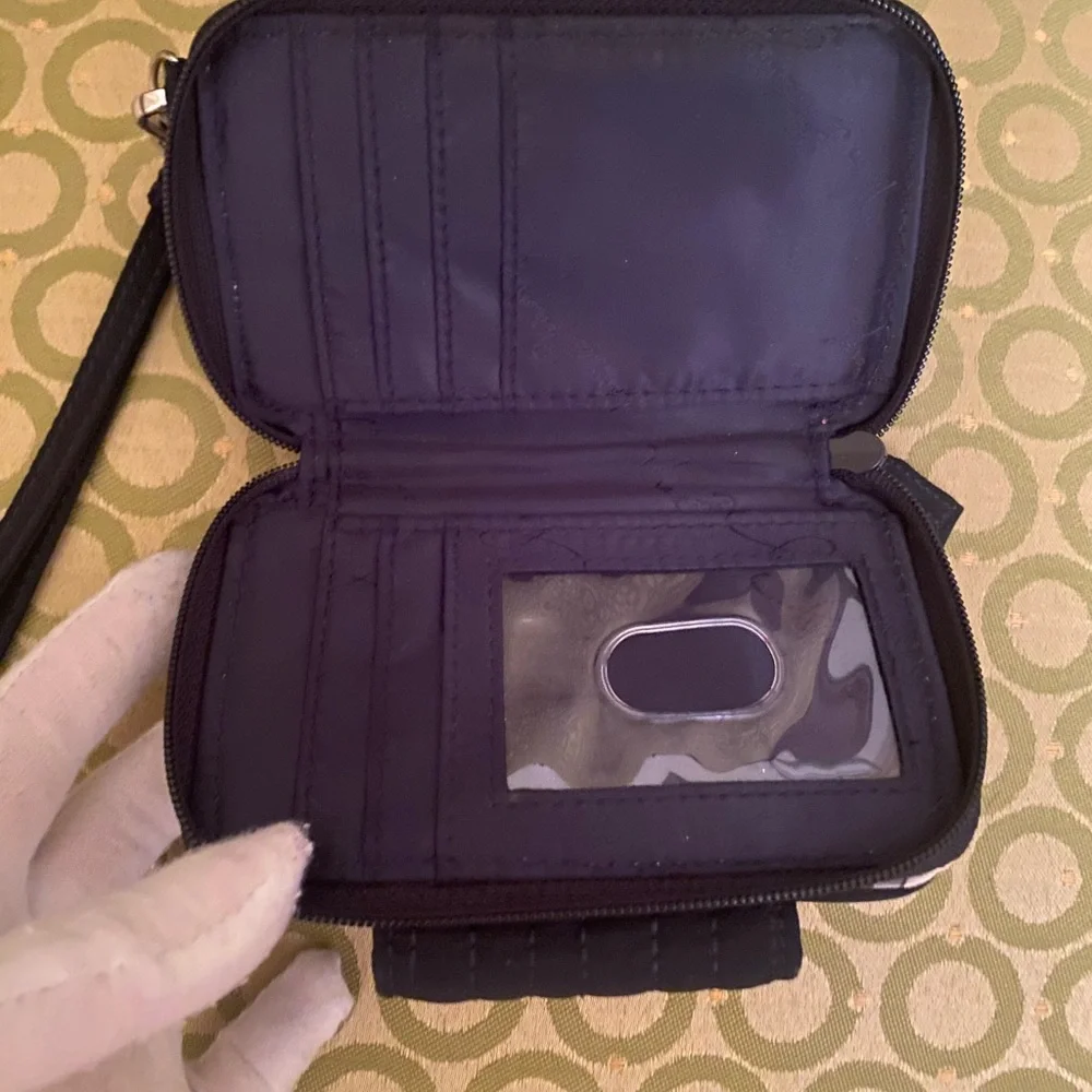 Vera Bradley cotton dark navy blue wallet/ wristlet